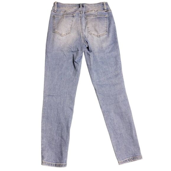 Ashley Mason Blue Denim Faded Skinny Ankle Cropped Jeans - Picture 6 of 11